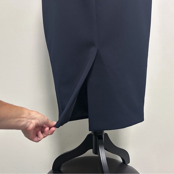 Ted Baker London Navy Blue Sleeveless Kezzia Keyhole Midi Sheath Dress 2 US 6 - Picture 7 of 12
